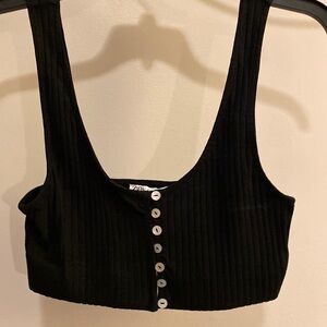 ✨Final Price zara crop top tank buttons